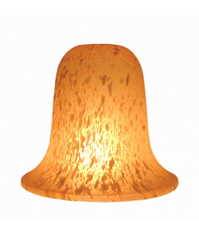 Honey Amber Flakestone Bell Light Shade with 28mm Fitter Hole