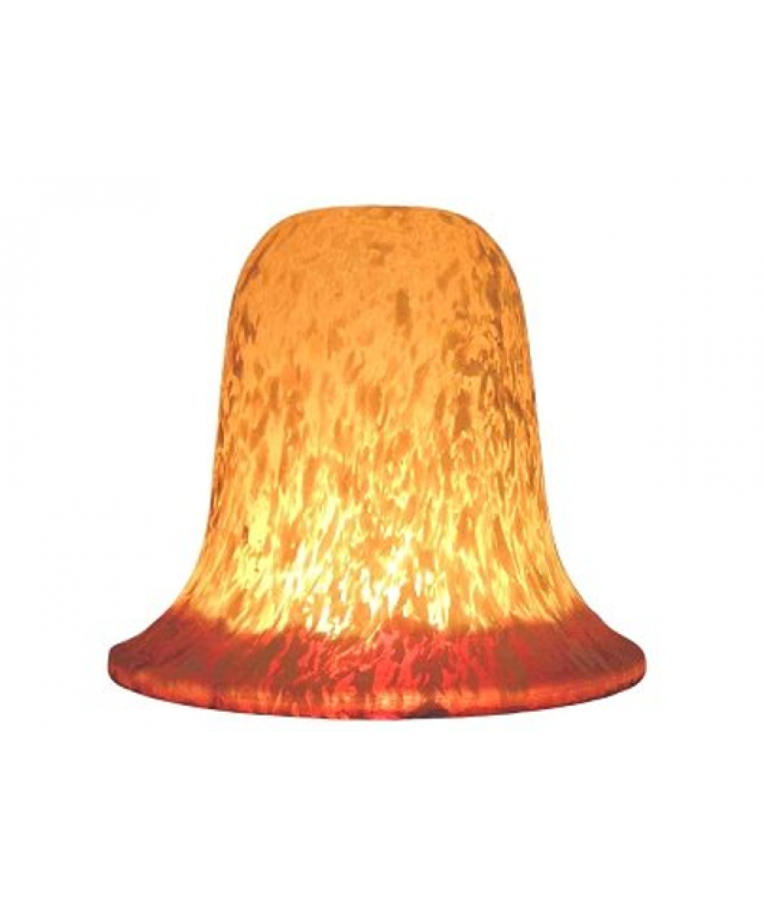 Honey Amber Flakestone Bell Light Shade with Red Tip 28mm Fitter Hole