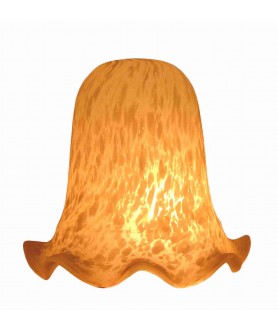Frilled Honey Amber Flakestone Bell Light Shade with 28mm Fitter Hole