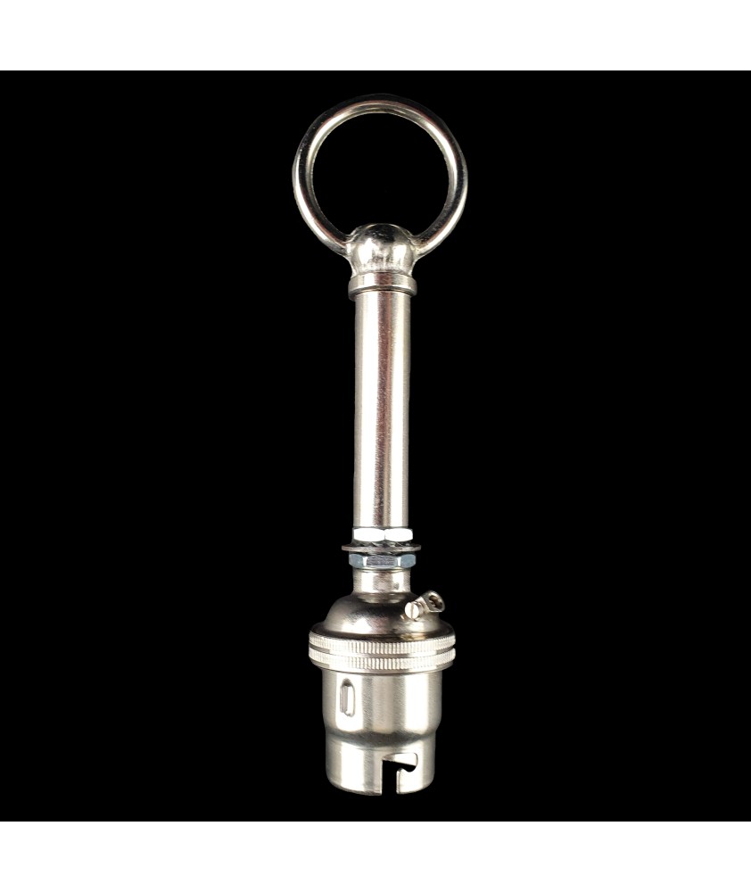 Chrome BC Bulb Holder with Rod and Closed Ring