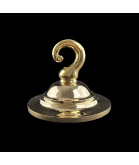 95mm Ceiling Plate in Cast Brass with Heavy Duty Hook over 100kg