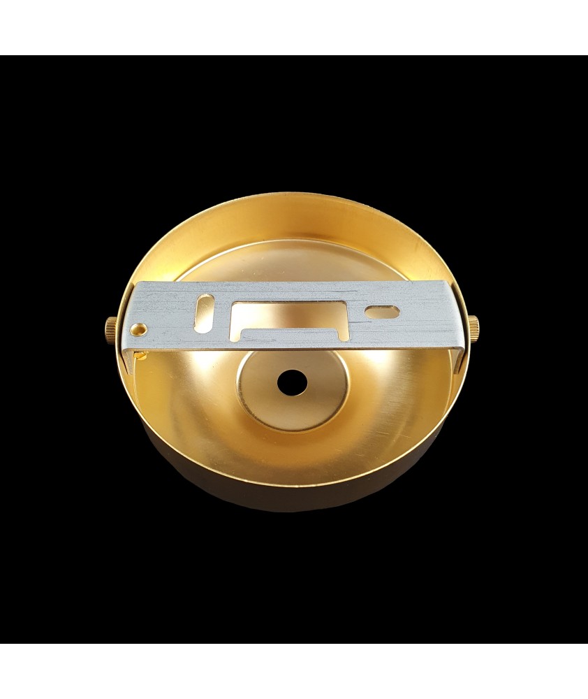 100mm Ceiling Plate with Strap in Brass or Chrome