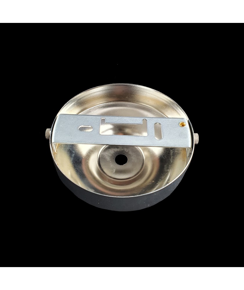 100mm Ceiling Plate with Strap in Brass or Chrome