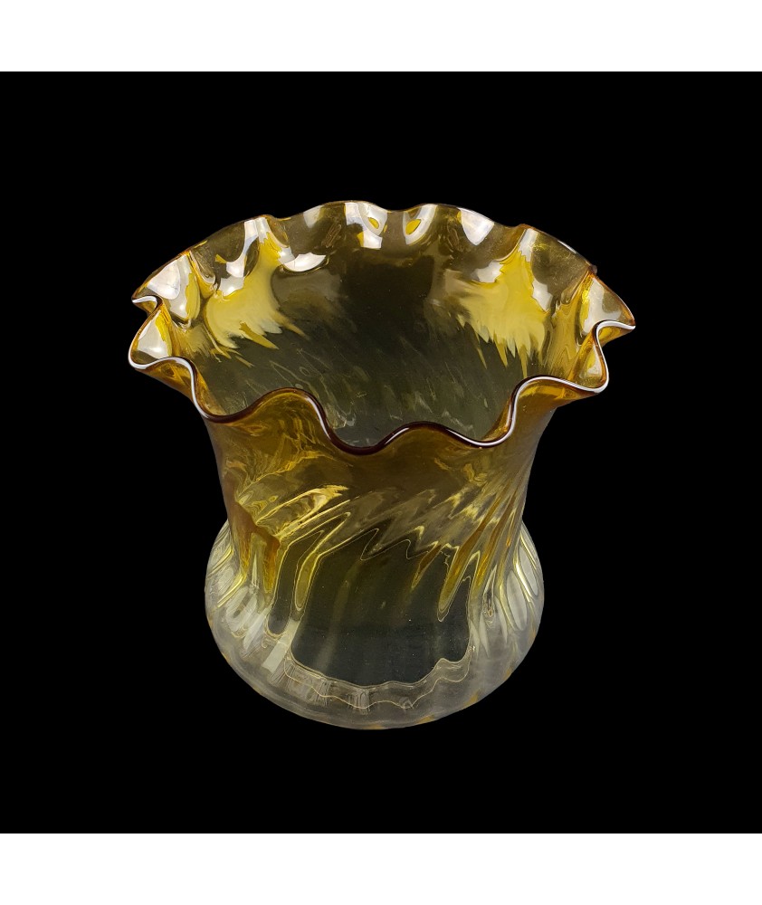 Superior Amber Tipped Tulip Oil Lamp Shade with 100mm Base 