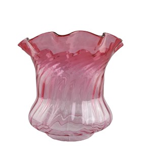 Superior Cranberry Oil Lamp Tulip with 100mm Base 