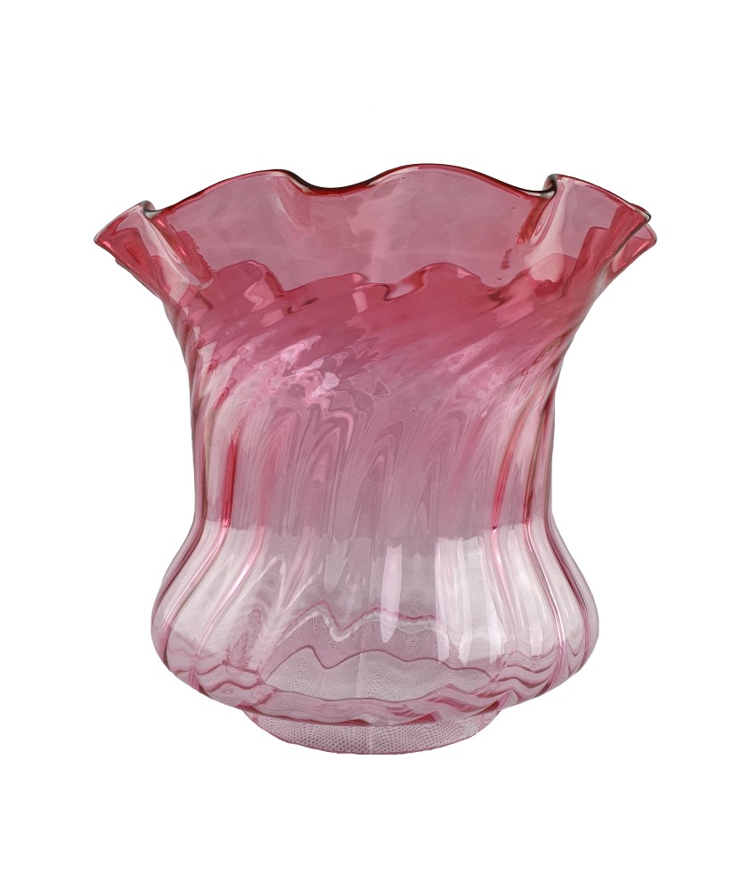 Superior Cranberry Oil Lamp Tulip with 100mm Base 