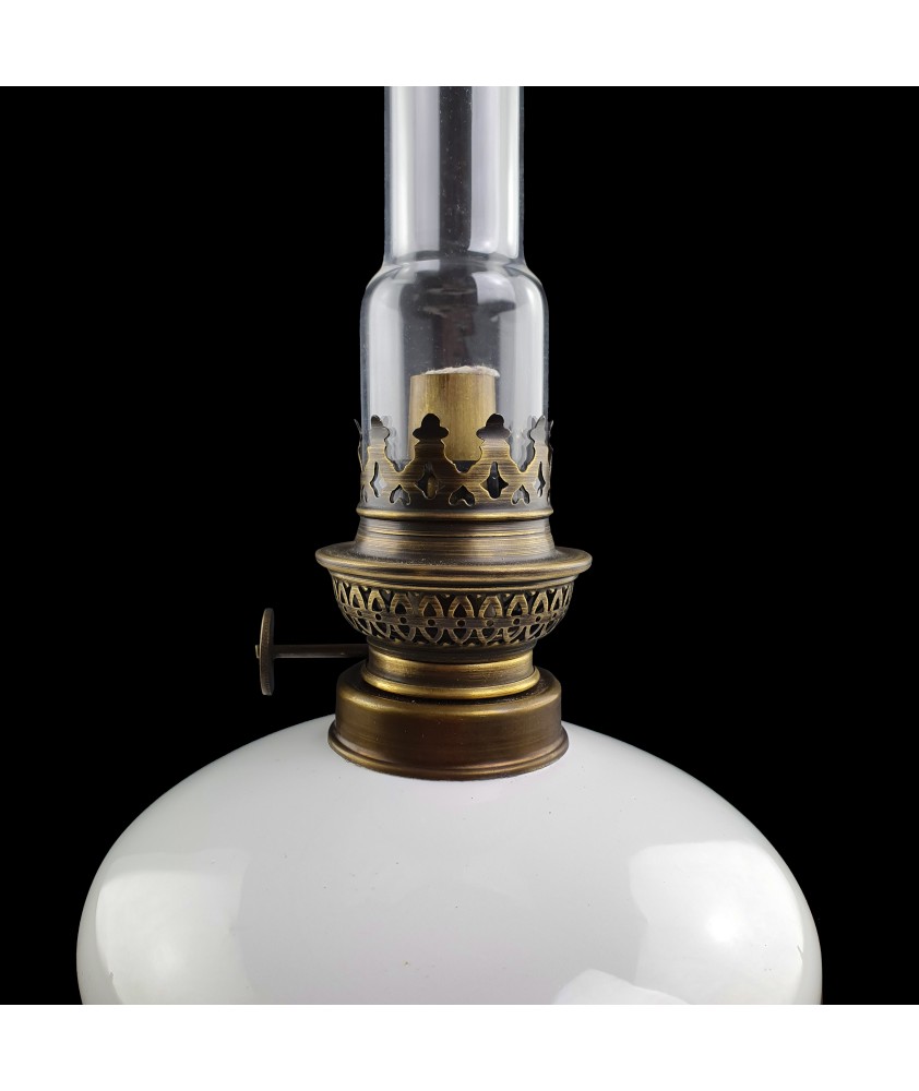 Les Galet Oil Lamp with White Pottery Base