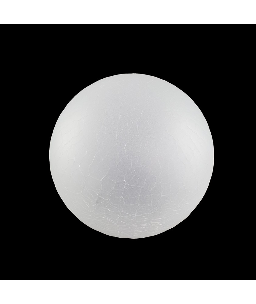 200mm Crackle Globe Light Shade With 80mm Fitter Neck (Clear or Frosted)