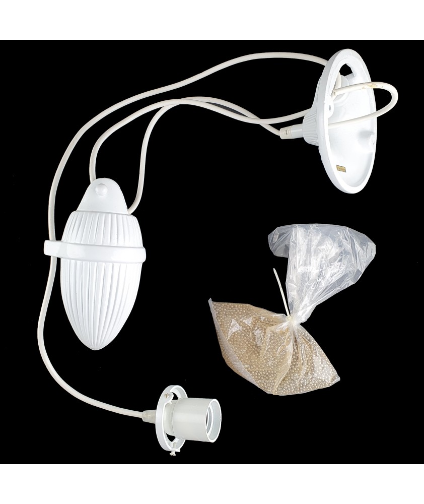 Contemporary White Ceramic Rise and Fall Fixture