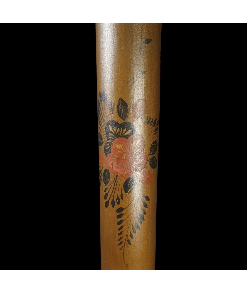 Chinoiserie 1920s Painted Floral Floor Lamp