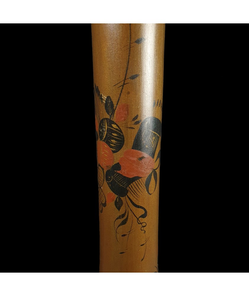 Chinoiserie 1920s Painted Floral Floor Lamp