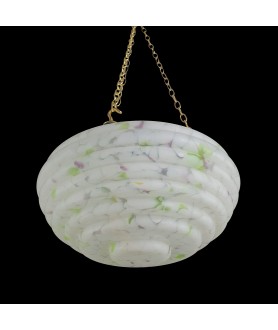 Marble ribbed End of day Glass Bowl Light Shade complete with chain