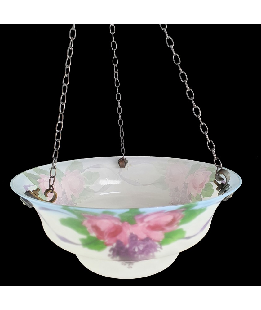 Hanging Floral Patterned Bowl Shade with fittings