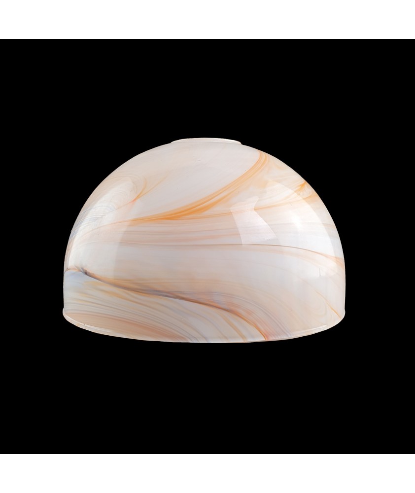 Orange Half Marble Bowl Light Shade with 45mm Fitter Hole