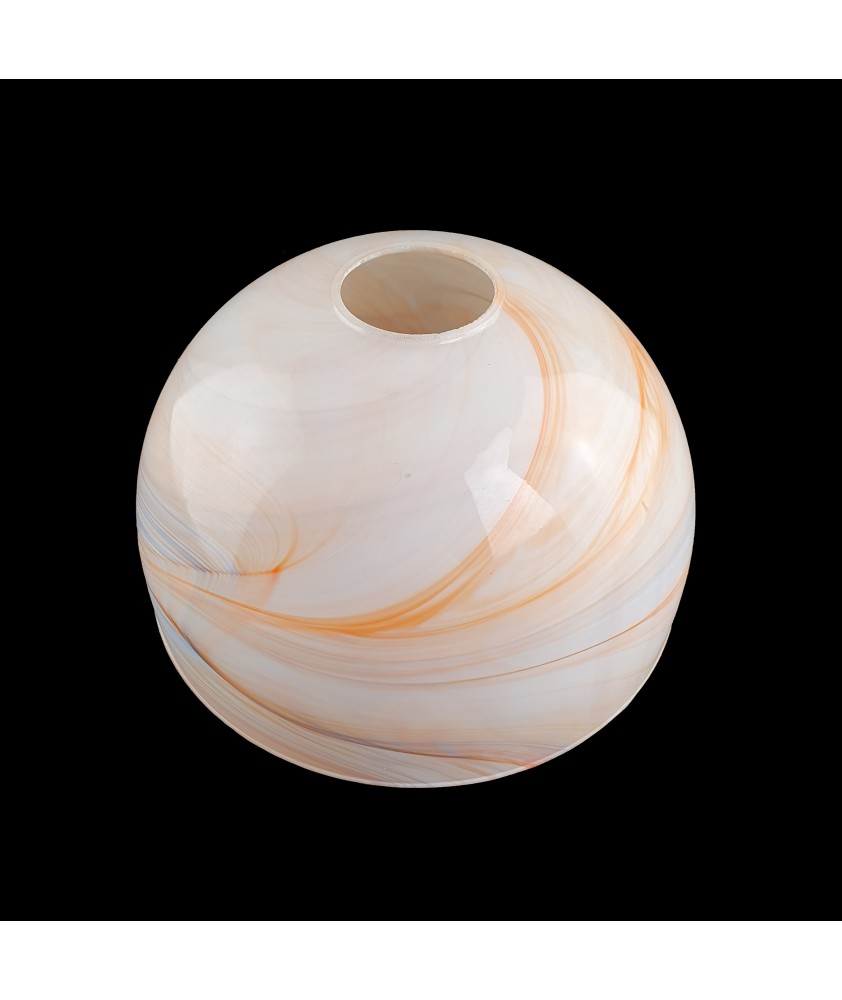 Orange Half Marble Bowl Light Shade with 45mm Fitter Hole