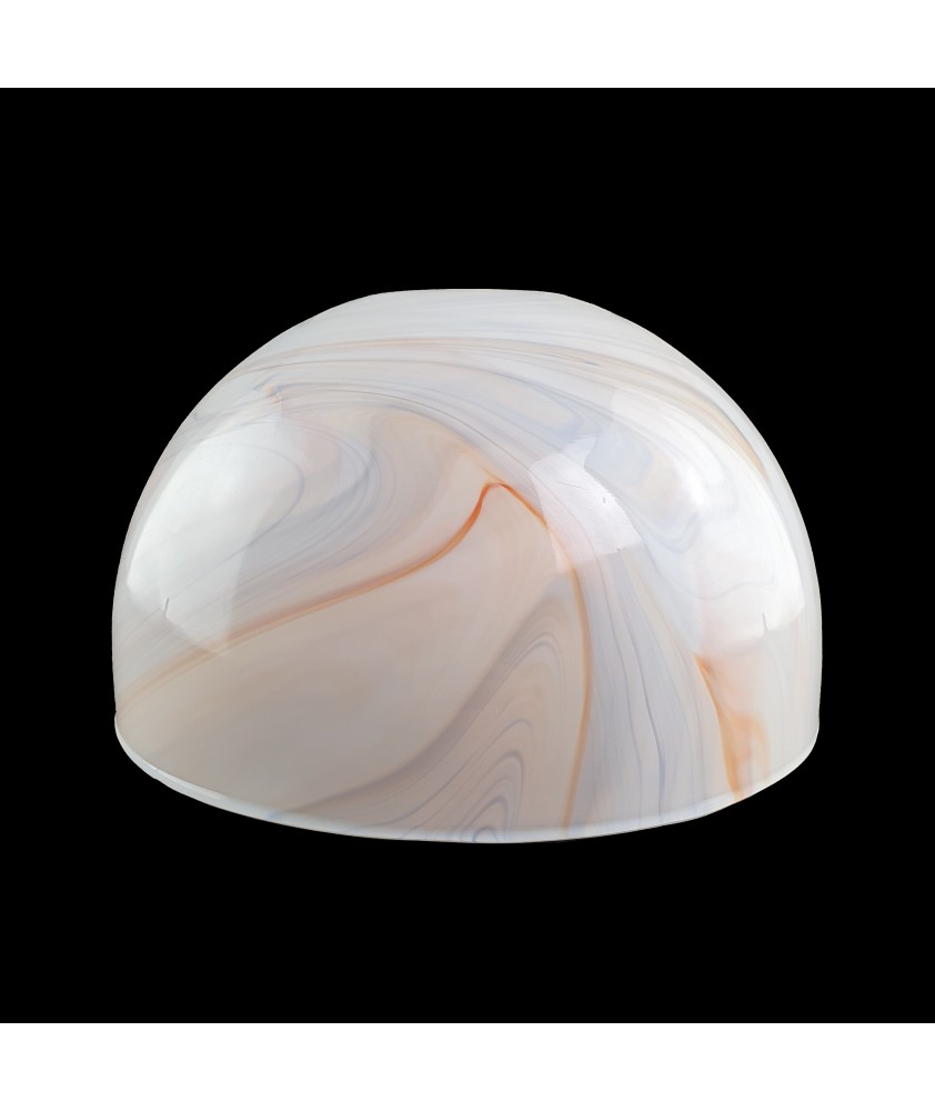 Brown/Orange Half Marble Bowl Light Shade with 45mm Fitter Hole
