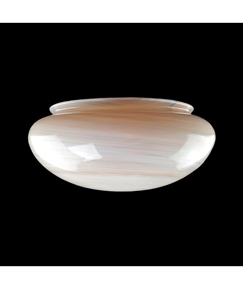 Brown/Grey/Orange Marbled Pan Drop Ceiling Light Shade with 195mm Opening