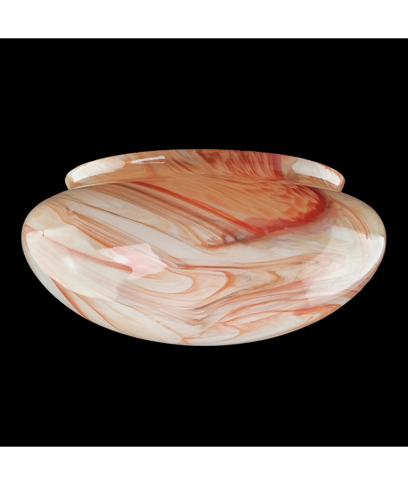 Orange Marbled Pan Drop Ceiling Light Shade with 195mm Opening