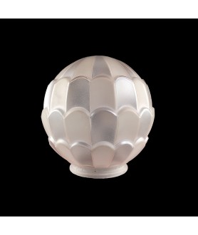 Pink Art Deco Scalloped Globe Light Shade with 80mm Fitter Neck
