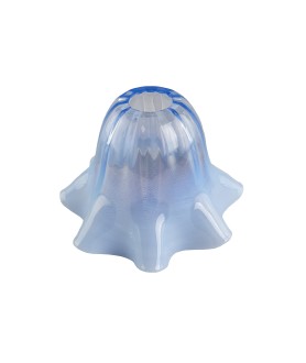 Small Blue Vaseline Drape Tulip Light Shade with 30mm Fitter Hole