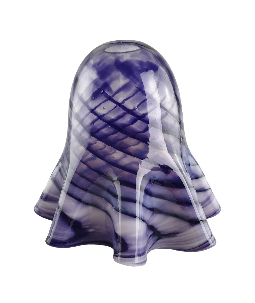 Purple Striped Vaseline Tulip Light Shade with 30mm Fitter Hole