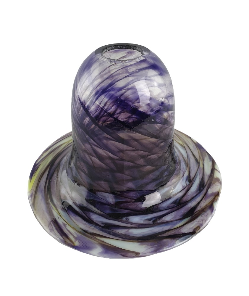 Purple Swirl Vaseline Bell Light Shade with 30mm Fitter Hole