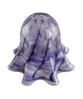 Purple Striped Frilled Vaseline Light Shade with 30mm Fitter Hole