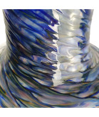 Swirled Blue Frilled Vaseline Tulip Light Shade with 30mm Fitter Hole