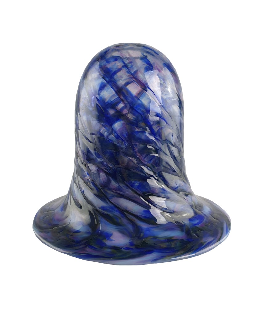 Blue Swirl Vaseline Tulip Light Shade with 30mm Fitter Hole