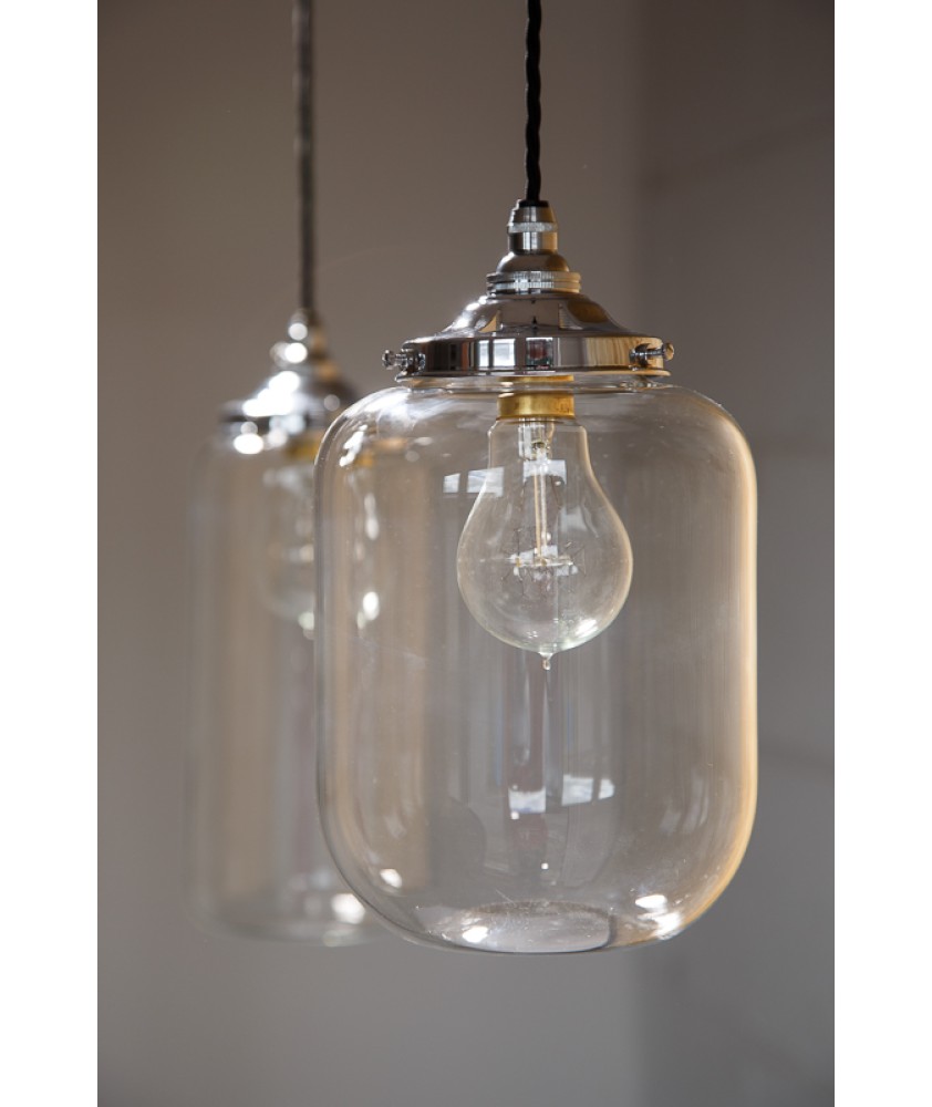 235mm Clear Jar Light Shade with 80mm Fitter Neck