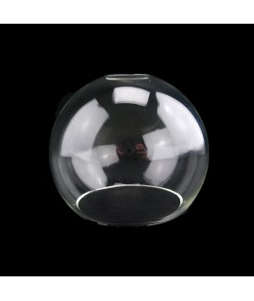 250mm Clear Glass Globe with 30mm Fitter Hole and 100mm Second Hole (Clear or Frosted)