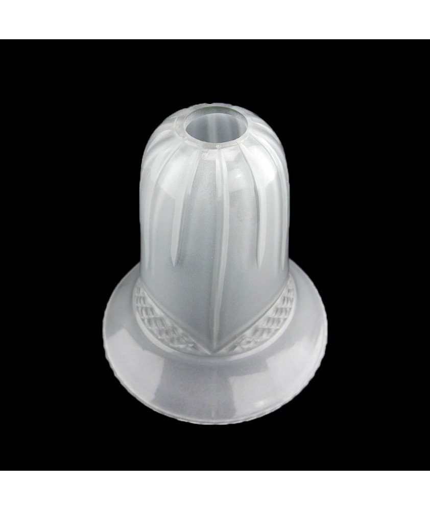 Crystal Bell Light Shade with Basket Weave Pattern and 28mm Fitter Hole (Clear or Frosted)