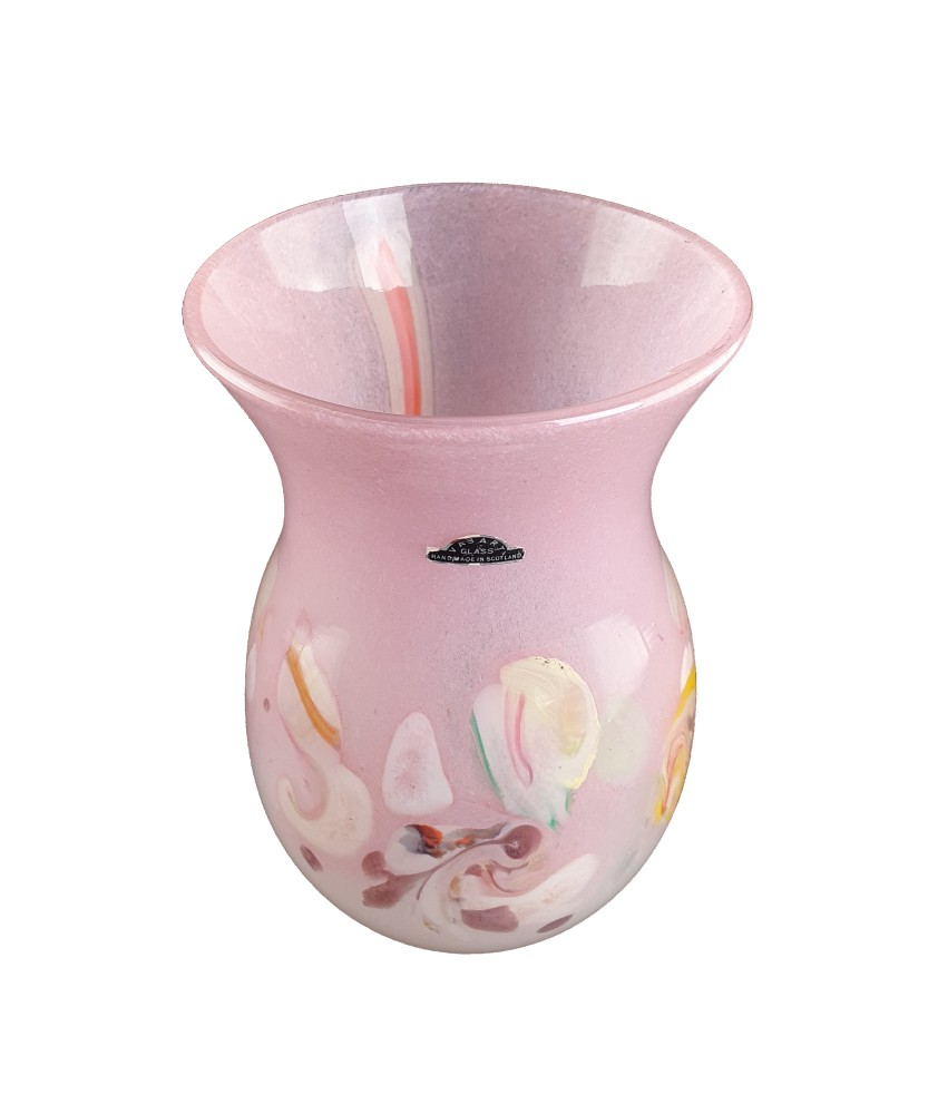 Vasart Glass Vase in Pink