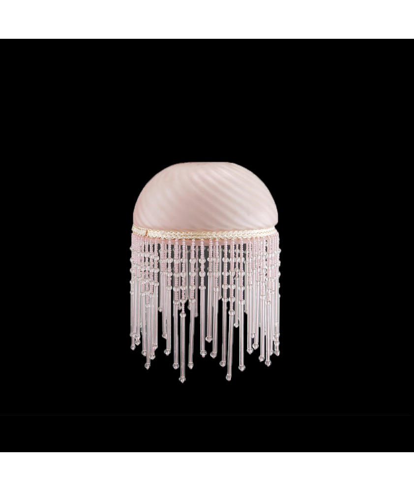 150mm Pink Fringed Ceiling Light Shade with 55mm Fitter Neck