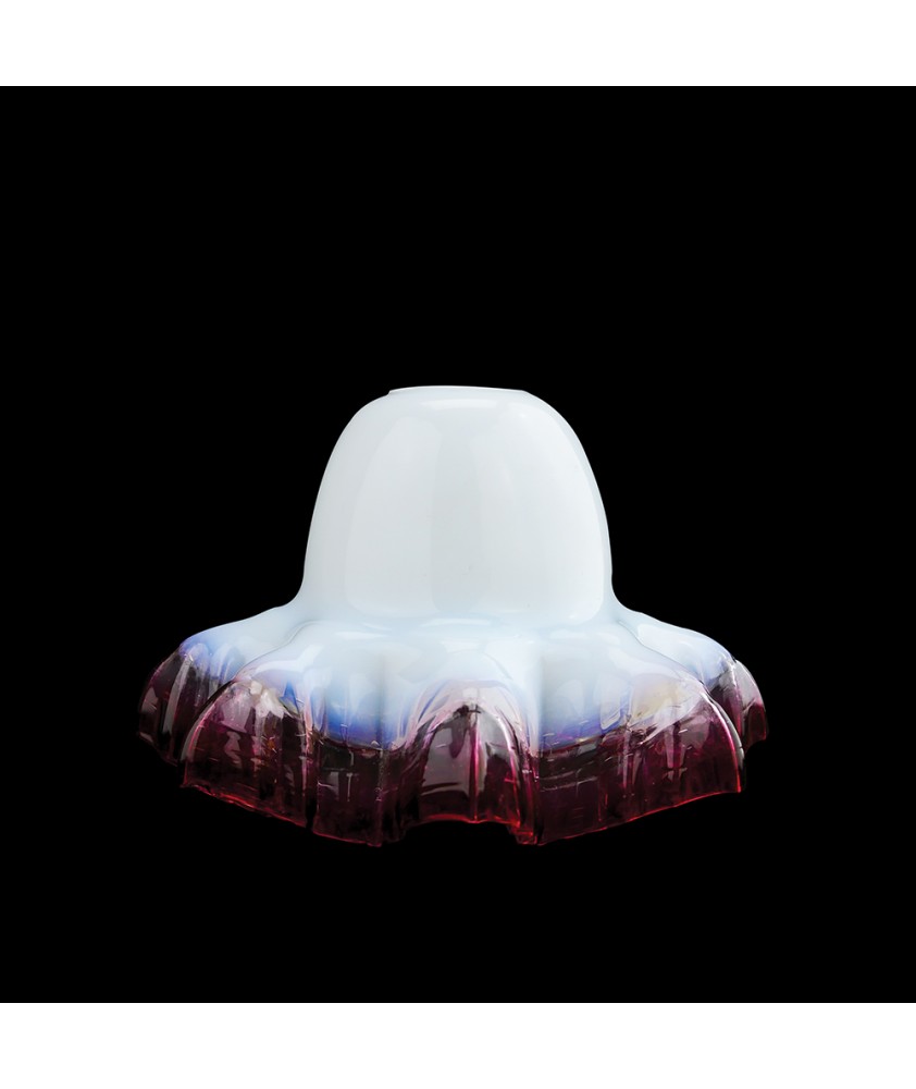 Cranberry Tipped Opal Tulip Light Shade with 28mm Fitter Hole