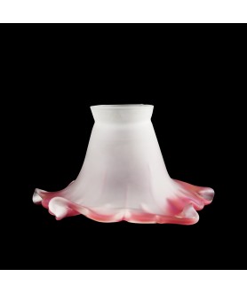 Frilled Cranberry Tipped Tulip Light Shade with 55- 57mm Fitter Neck