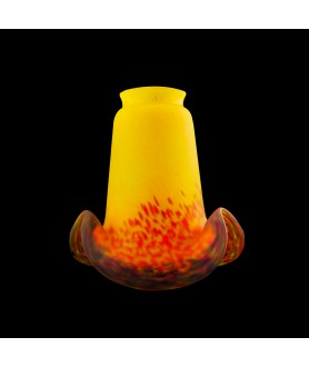 Yellow/Orange/Brown Pate De Verre Light Shade with 52mm Fitter Hole