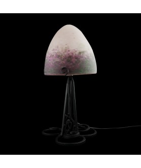 French Pate De Verre Table Lamp