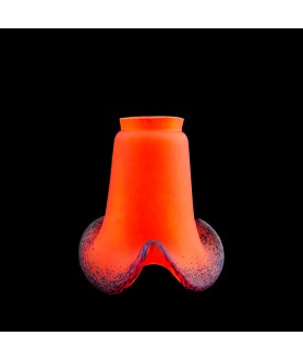 Pate De Verre Orange/Red Tulip Light Shade with 57mm Fitter Neck