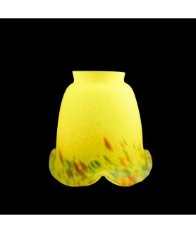 Pate de Verre Yellow Multi Coloured Flecked Tulip Light Shade with 57mm Fitter Neck