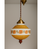 Orange and Opal Floral Patterned Ceiling Light Shade with 100mm Fitter Neck