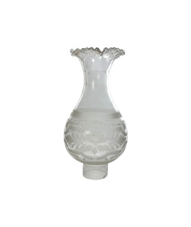 Frilled Patterned Oil Lamp Chimney with 42mm Base