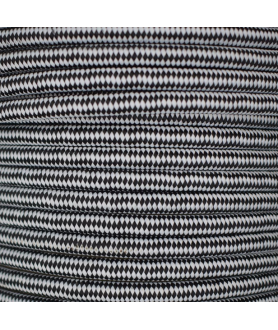 0.75mm Round Cable Black and White Checkered