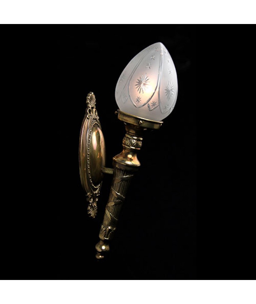 Torchiere Wall Light with Star Acorn Shade