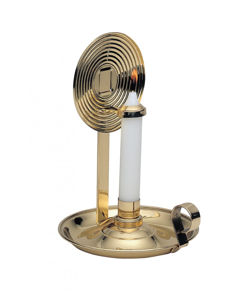 Brass Candle Stick Holder with Reflector 