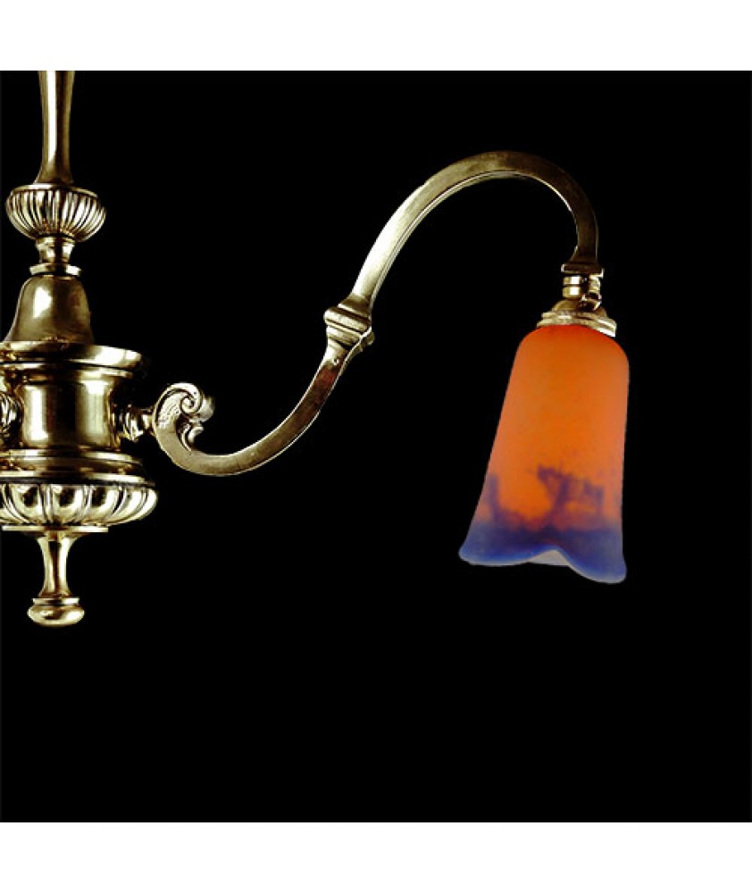 Orange to Blue Pate de Verre Light Shade with 28mm Fitter Hole